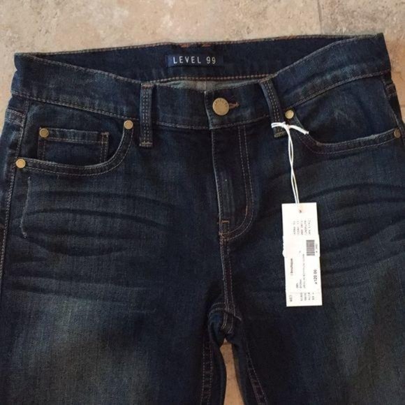 Level 99 Boyfriend Denim Jeans Rolled Ankle NWT - Picture 3 of 5
